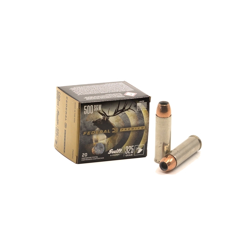 Federal Premium 500 S&W Magnum Ammo 325 Grain Swift A-Frame Jacketed Hollow Point 