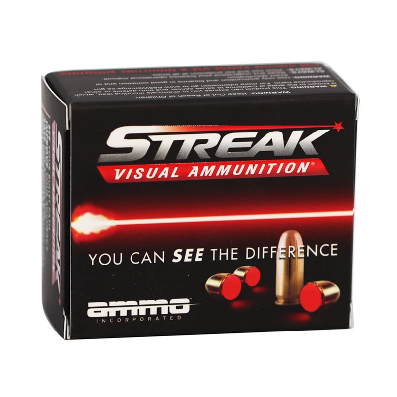 Ammo Inc Streak 380 ACP Auto Ammunition 90 Grain JHP Tracer - 380090JHP-STRK-RED