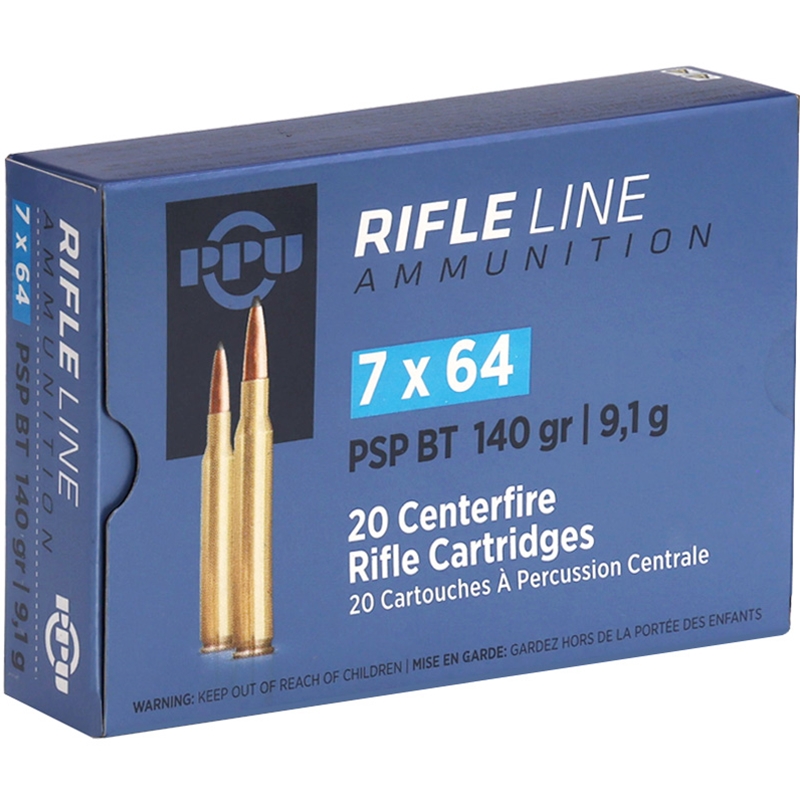 Prvi PPU 7x64mm Ammunition 140 Grain Pointed Soft Point Boat Tail - PP764