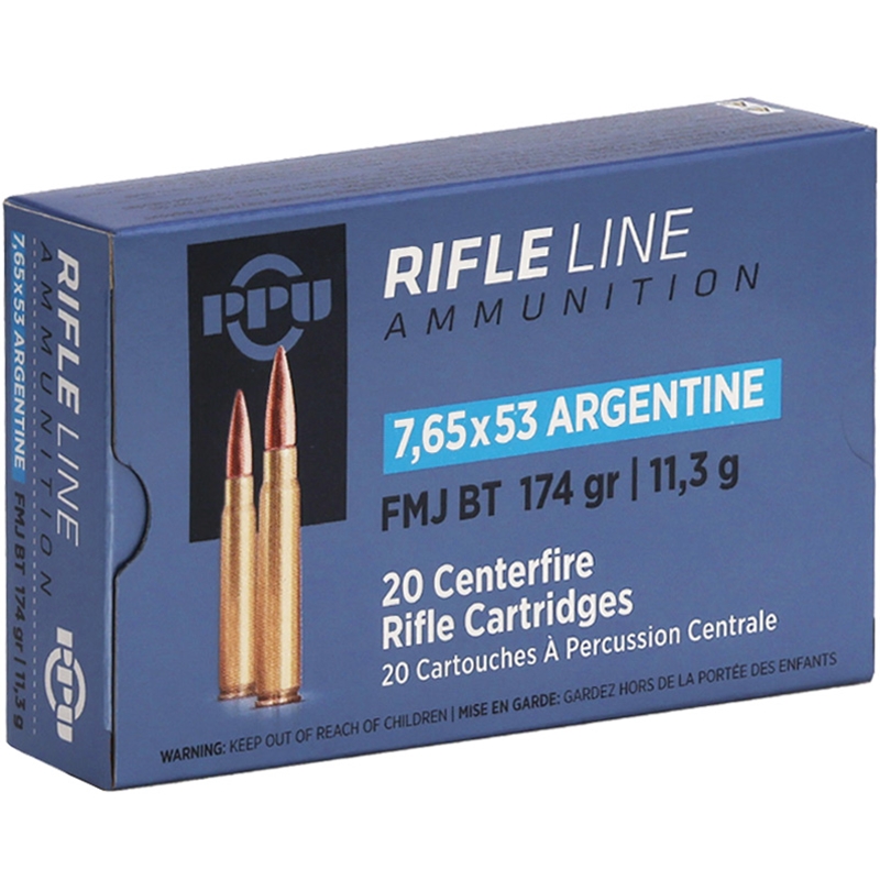 Prvi Partizan 7.65mm Argentine Mauser Ammunition 174 Grain Full Metal Jacket Boat Tail - PP7AF