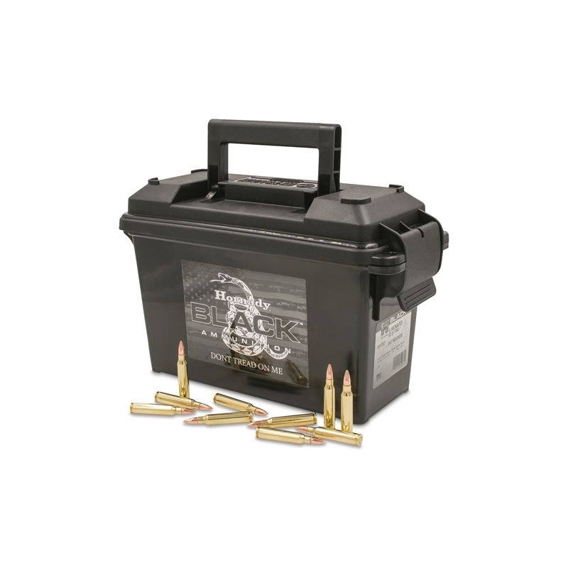 Hornady Black 5.56x45mm NATO Ammo 62 Grain Full Metal Jacket 247 Rounds Ammo Can