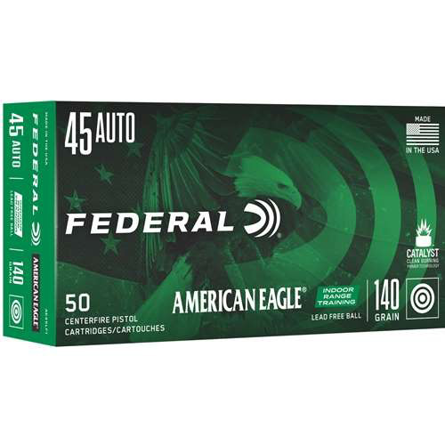 Federal American Eagle IRT 45 ACP Auto Ammo 137 Grain Lead Free Full Metal Jacket