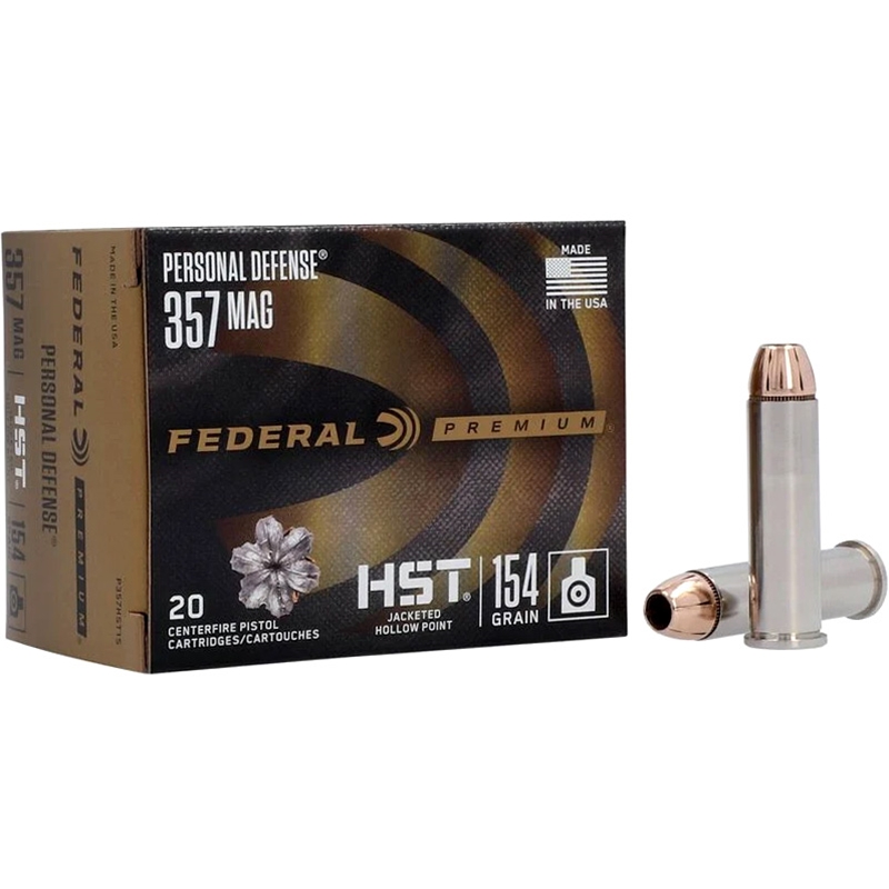 Federal HST 357 Magnum Ammo 154 Grain Jacketed Hollow Point - P357HST1S 