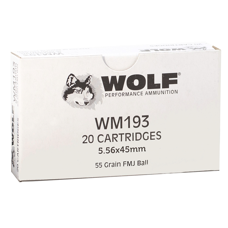 Wolf Gold 5.56mm M193 NATO Ammo 55 Grain Full Metal Jacket