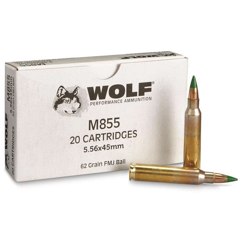 Wolf Gold 5.56mm M855 NATO Ammo 62 Grain Full Metal Jacket