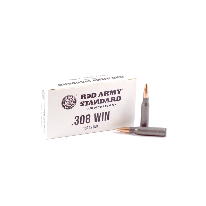 Red Army Standard 308 Winchester Ammo 150 Grain FMJ Steel Case 