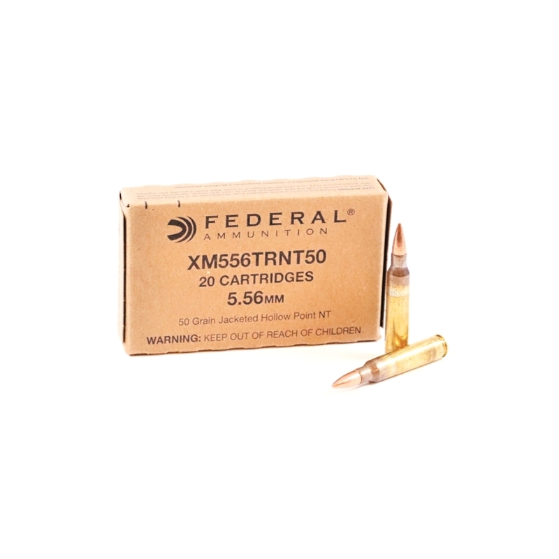 Federal Training 5.56mm Ammo 50 Grain Non Toxic Jacketed Hollow Point