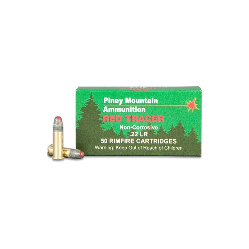 Piney Mountain 22 Long Rifle Ammo 40 Grain Lead Round Nose Red Tracer