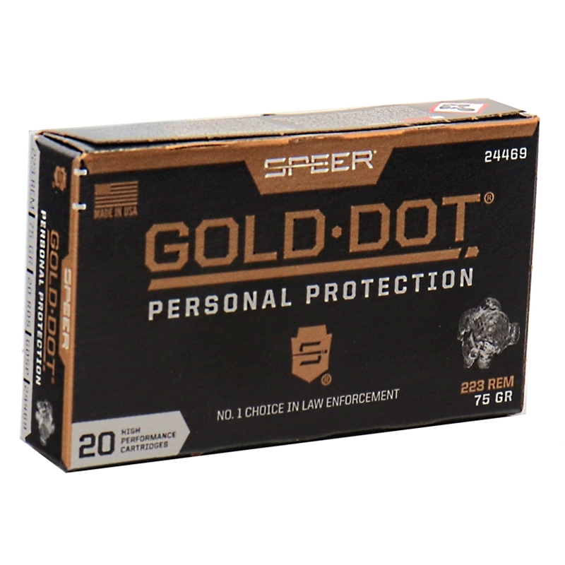 Speer Gold Dot Personal Protection 223 Remington Ammo 75 Grain Soft Point