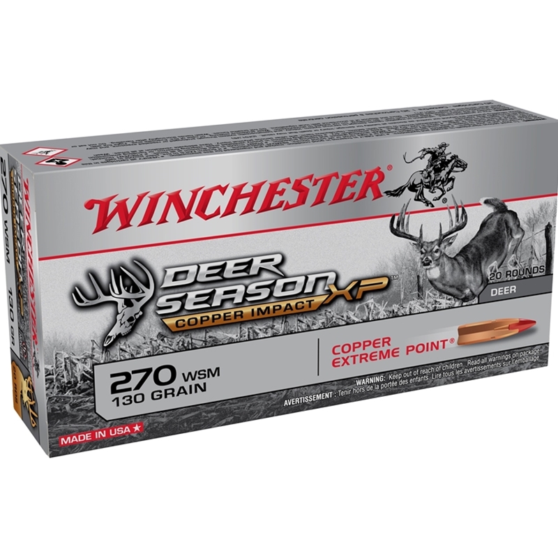 Winchester Deer Season XP 270 WSM Ammo 130 Grain Copper Extreme Point Lead Free Polymer Tip