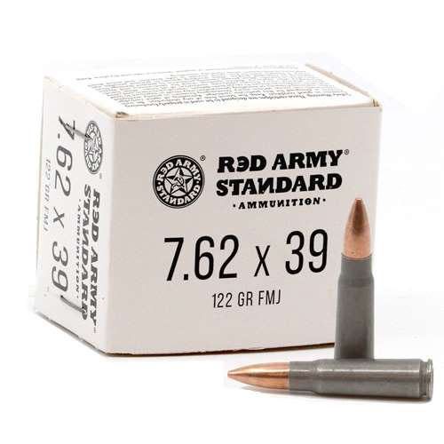 Red Army Standard 7.62x39mm Ammo 122 Grain FMJ Steel Case 1000 Rounds 