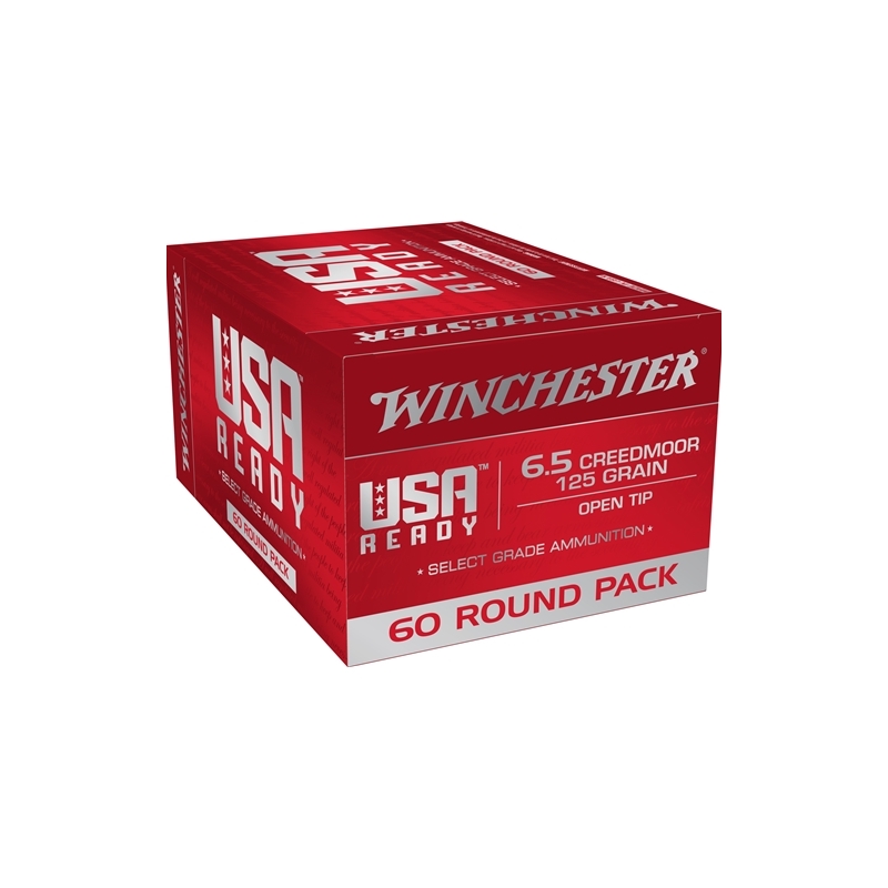 Winchester USA Ready 6.5 Creedmoor Ammo 125 Grain Open Tip 60 Rounds Value Pack