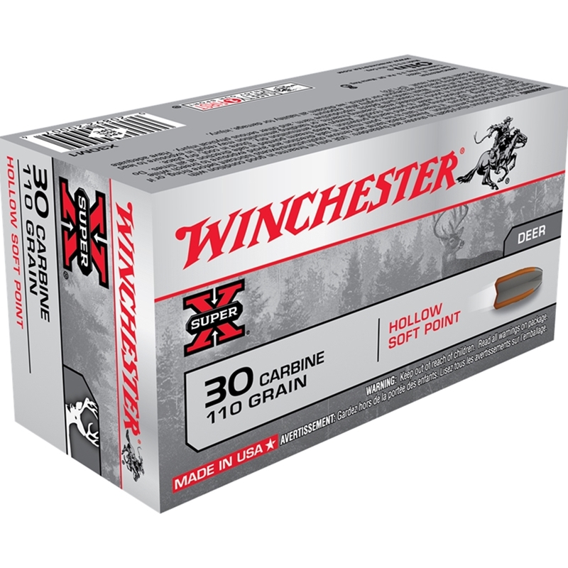 Winchester USA 30 Carbine Ammo 110 Grain Hollow Soft Point