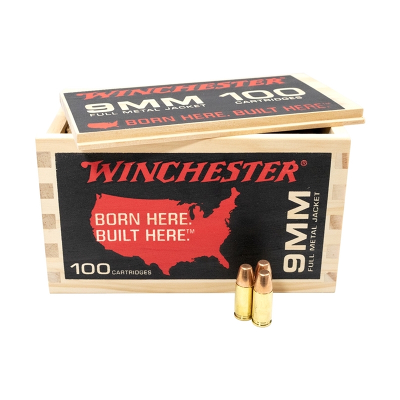 Winchester USA 9mm Luger Ammo 115 Grain FMJ Flat Nose 100 Rounds Limited Edition
