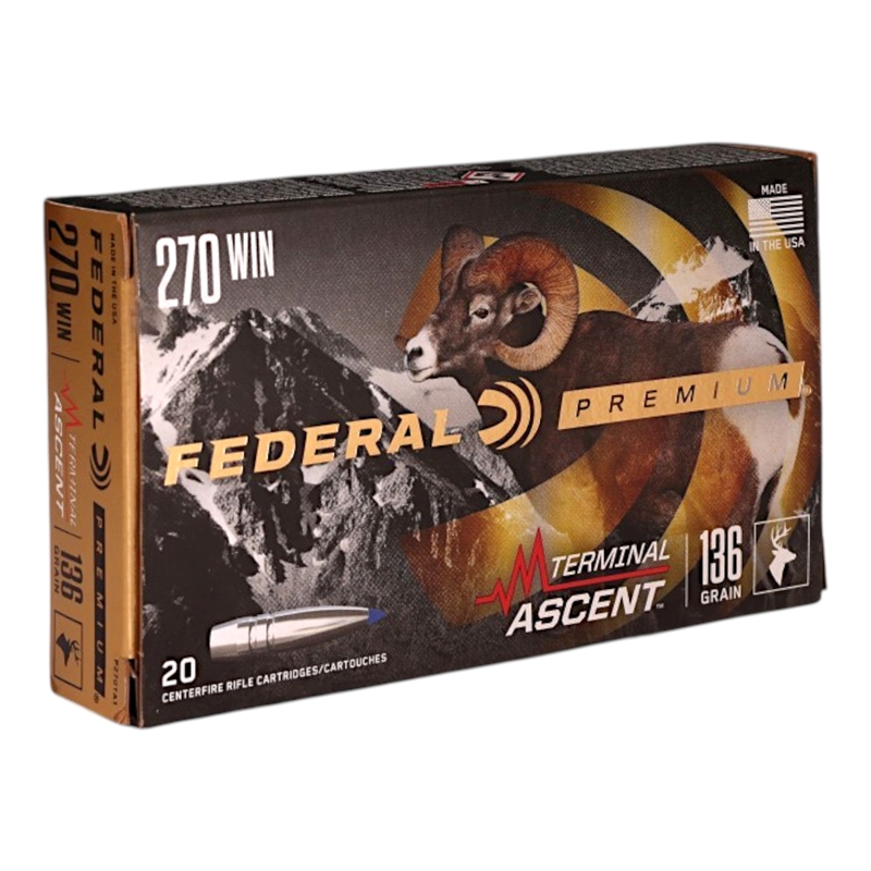 Federal Premium 270 Winchester Ammo 136 Grain Terminal Ascent
