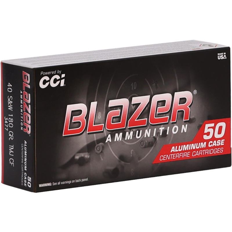 CCI Blazer CleanFire 40 S&W Ammunition 180 Grain Total Metal Jacket - 3477