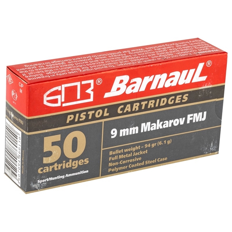Barnaul 9x18 Makarov Ammo 94 Grain Full Metal Jacket