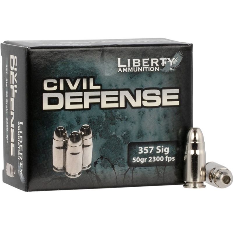 Liberty Civil Defense 357 Sig Ammo 50 Grain Fragmenting Hollow Point Lead-Free