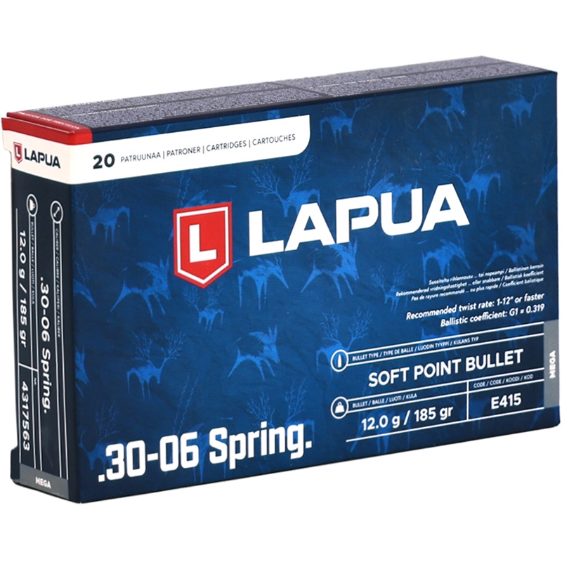 Lapua Mega 30-06 Springfield Ammo 185 Grain Soft Point - 4317563