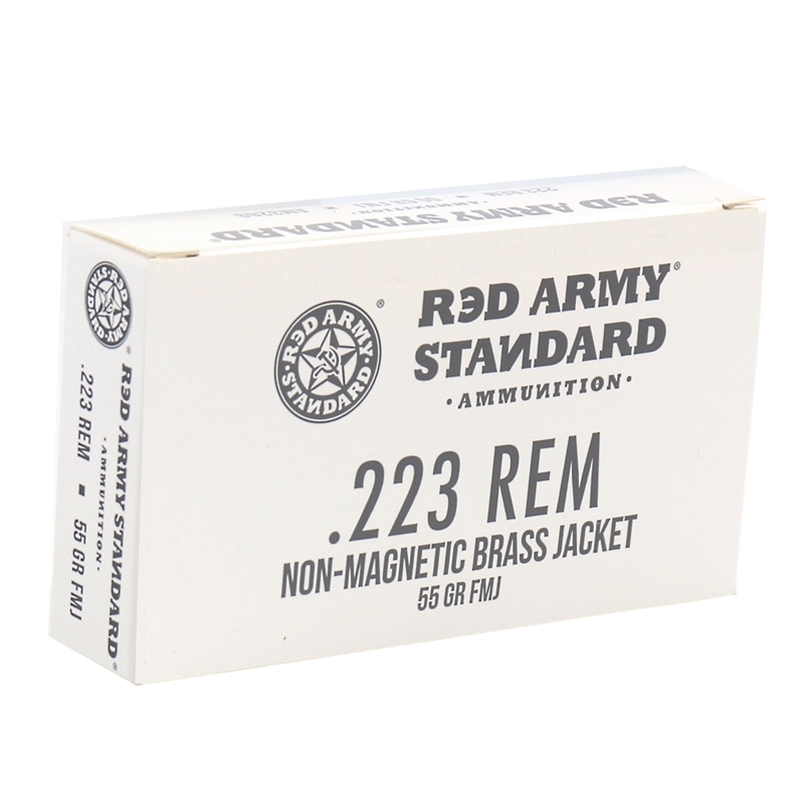 Red Army Standard 223 Remington Ammo 55 Grain FMJ Non-Magnetic Brass Jacket