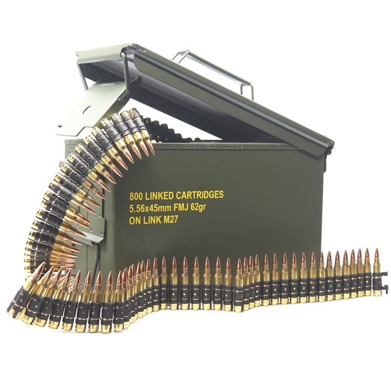 Magtech 5.56x45mm NATO Ammo 62 Grain Full Metal Jacket 800 Linked Rounds in Ammo Can