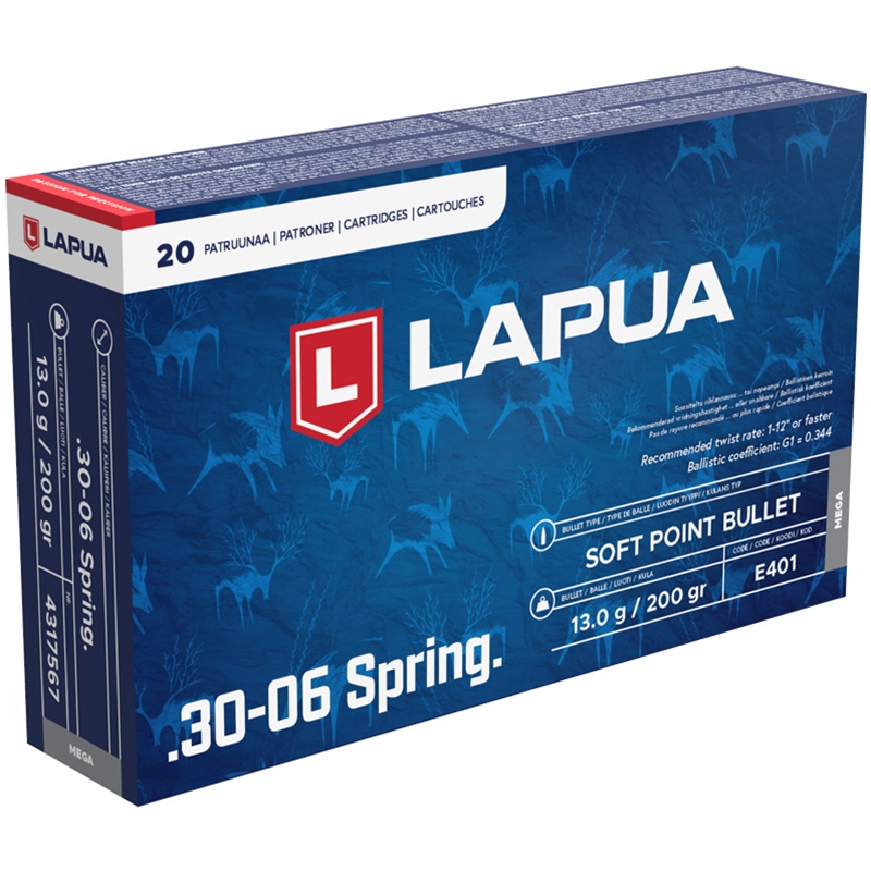 Lapua Mega 30-06 Springfield Ammo 200 Grain Soft Point 