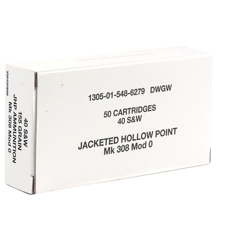Federal 40 S&W Ammo MK 308 MOD 0 155 Grain Jacketed Hollow Point