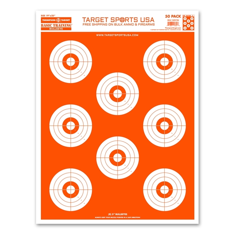 Thompson Target Basic Training Bullseye Economy Paper Shooting Targets - 19