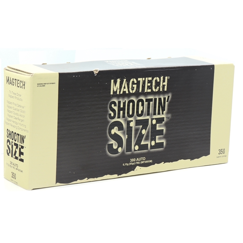 Magtech Shootin' Size 380 ACP AUTO Ammo 95 Grain Full Metal Jacket 350 Rounds