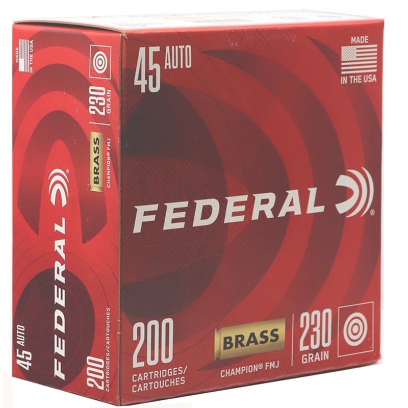 Federal Champion 45 ACP AUTO Ammo 230 Grain Full Metal Jacket 200 Rounds