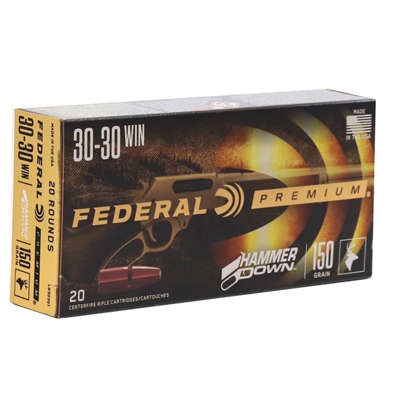 Federal Premium Hammer Down 30-30 Winchester Ammo 150 Grain Bonded Soft Point