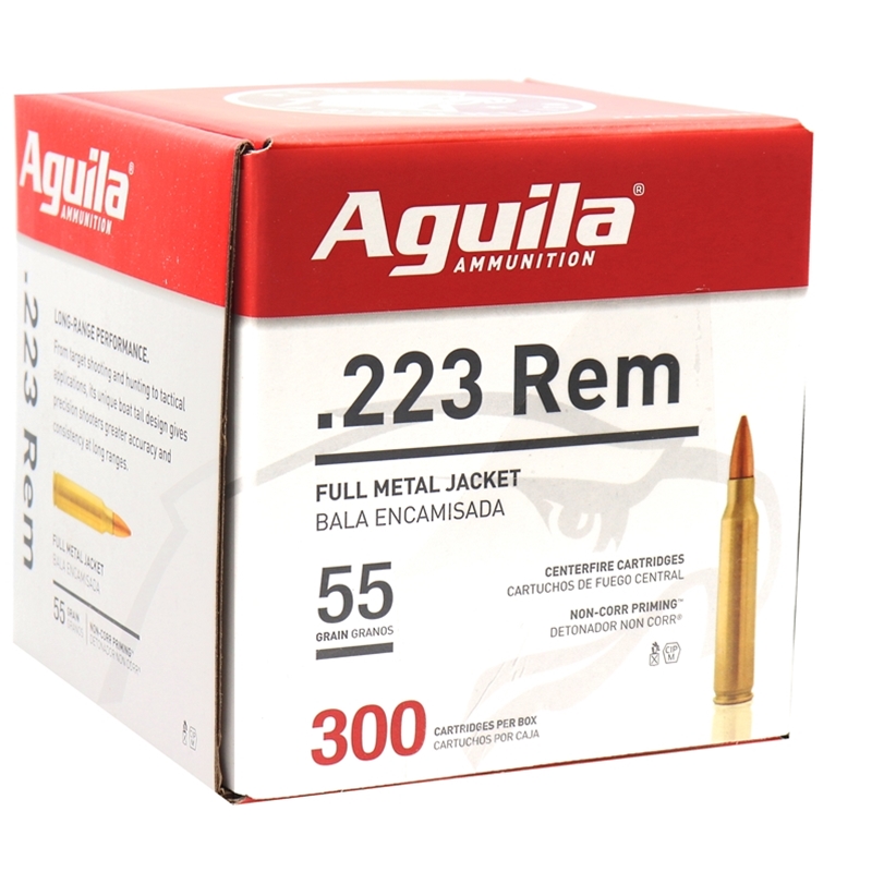 Aguila Centerfire Rifle 223 Remington Ammo 55 Grain FMJ 300 Rounds 