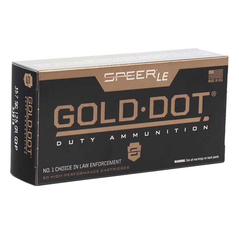 Speer Gold Dot LE Duty 357 SIG Ammo 125 Grain Jacketed Hollow Point