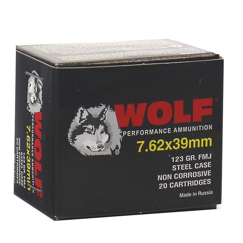 Wolf Performance 7.62x39mm Ammo 123 Grain FMJ Steel Case 1000 Rounds