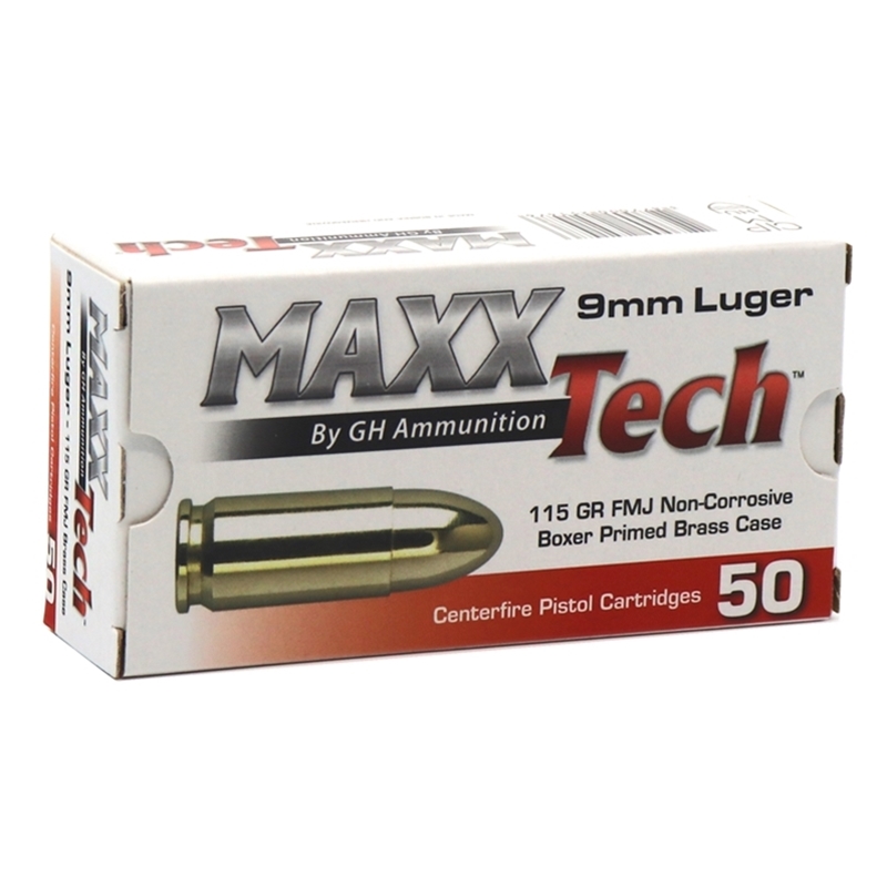 Tula Maxxtech 9mm Luger Ammo 115 Grain Ammo Full Metal Jacket