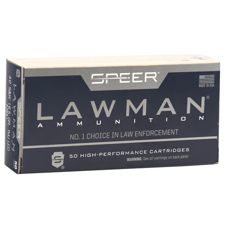 Speer Lawman LEO 40 S&W Ammo 165 Grain Total Metal Jacket 