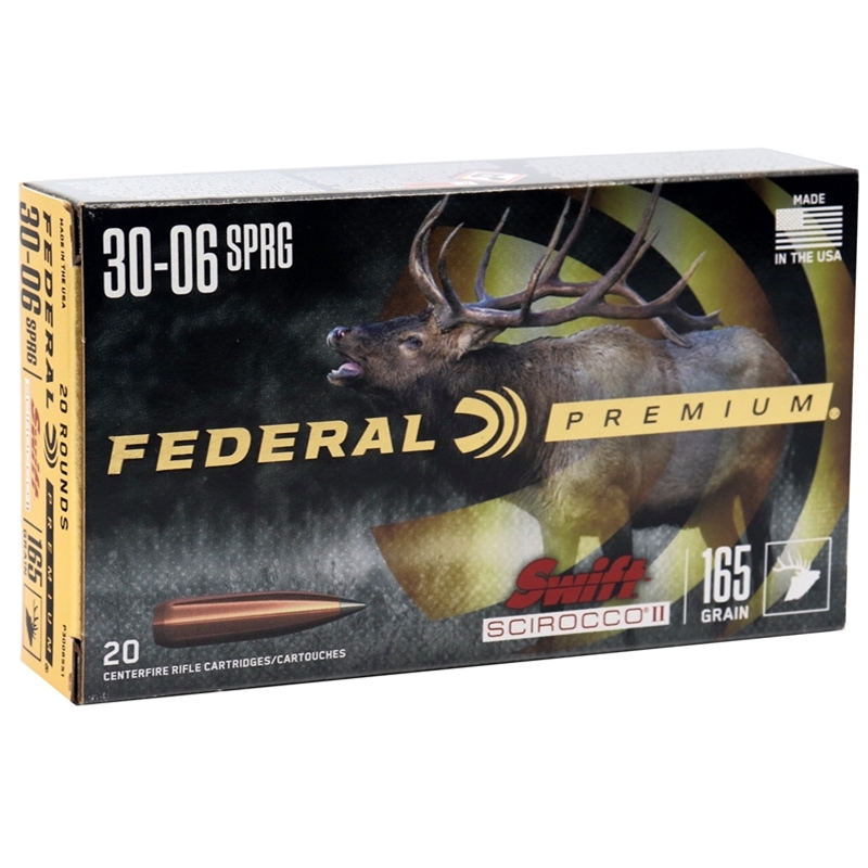 Federal Premium 30-06 Springfield Ammo 165 Grain Swift Scirocco II