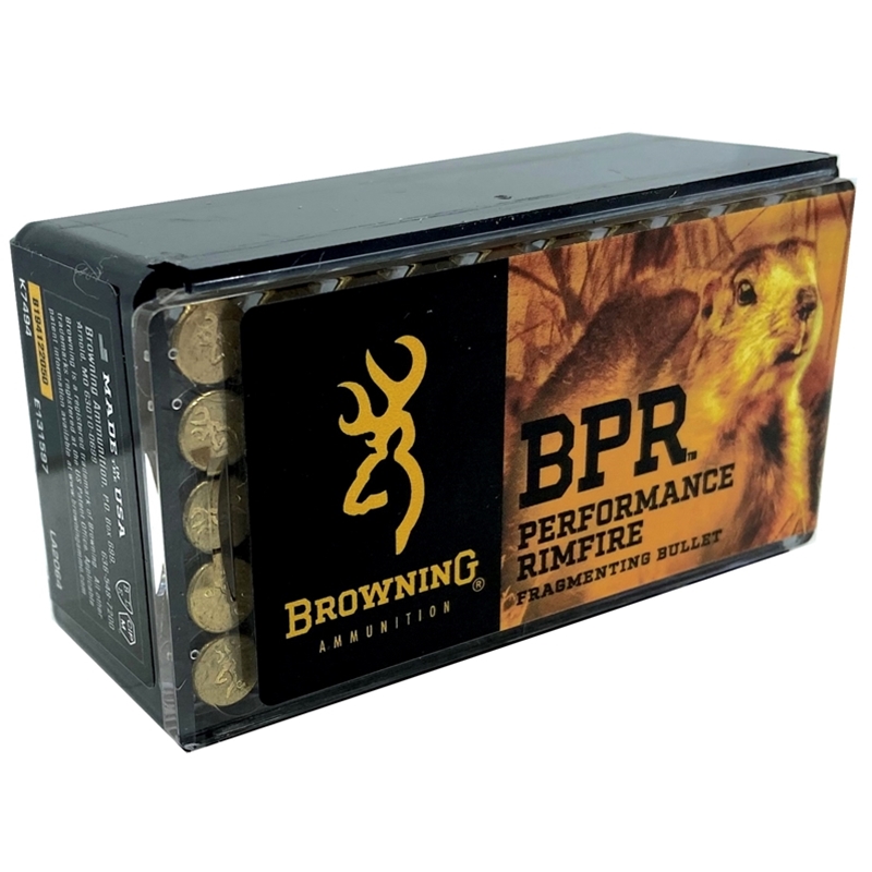 Browning BPR 22 Long Rifle Ammo 37 Grain Fragmenting Hollow Point