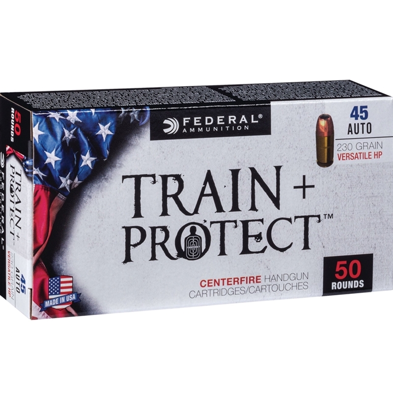 Federal Train and Protect 45 ACP Ammo 230 Grain Versatile Hollow Point