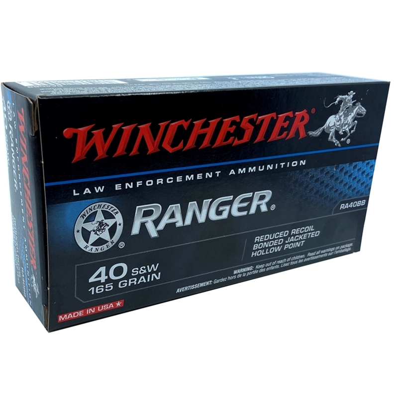 Winchester Ranger 40 S&W 165 Grain Reduced Recoil Bonded JHP