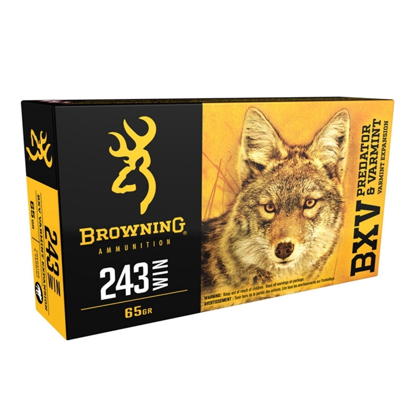 Browning BXV 243 Wincheste Ammo 65 Grain Polymer Tip