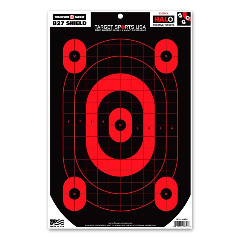 Thompson Target  B27-SHIELD Defensive Training Reactive Shooting Targets 12.5