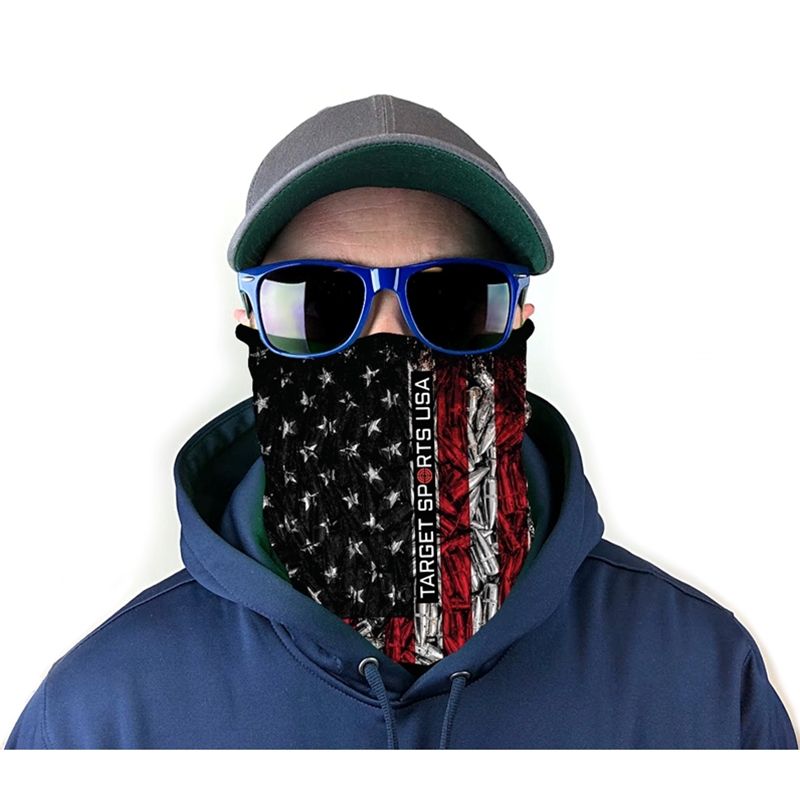 Target Sports USA Neck Gaiter Face Mask - Ammo Flag Print 