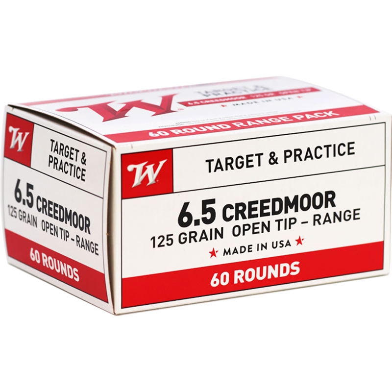 Winchester Super-Target 6.5 Creedmoor Ammo 125 Grain Open Tip Range 60 Rounds Value Pack