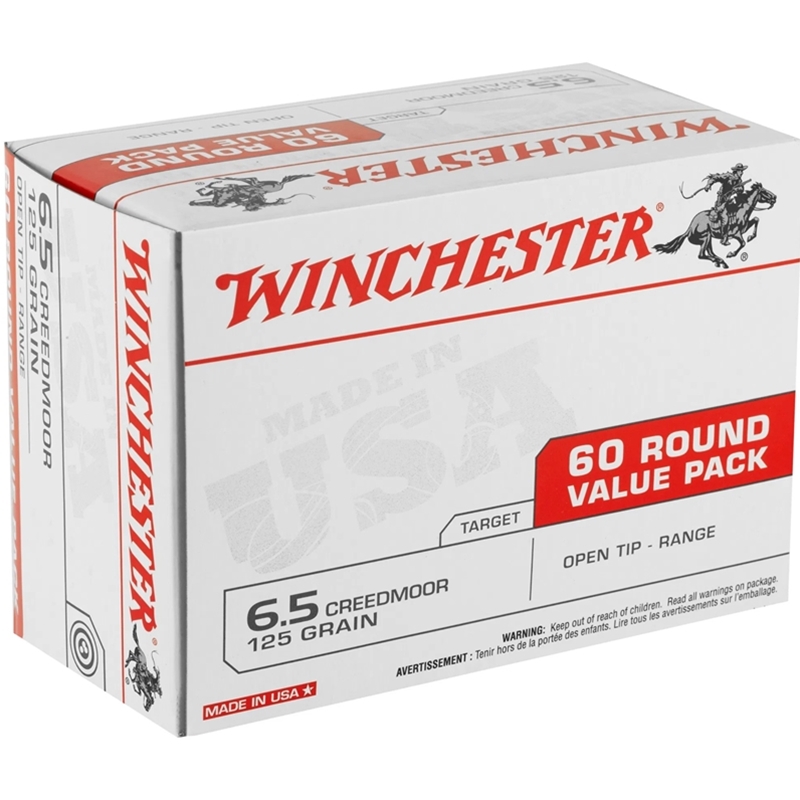Winchester Super-Target 6.5 Creedmoor Ammo 125 Grain Open Tip Range 60 Rounds Value Pack