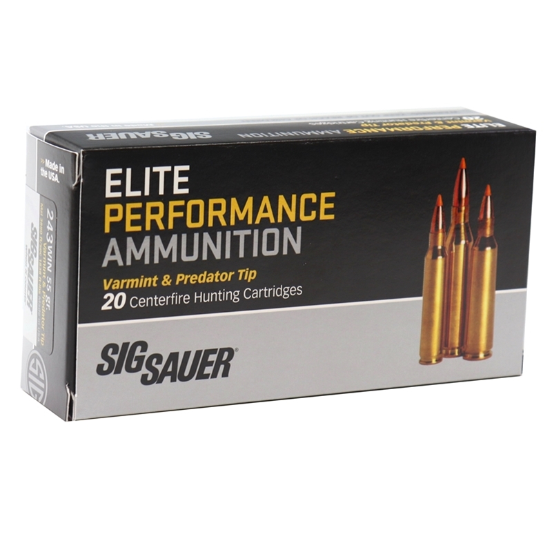 Sig Sauer Elite Performance 243 Winchester Ammo 55 Grain Tipped Hollow Point