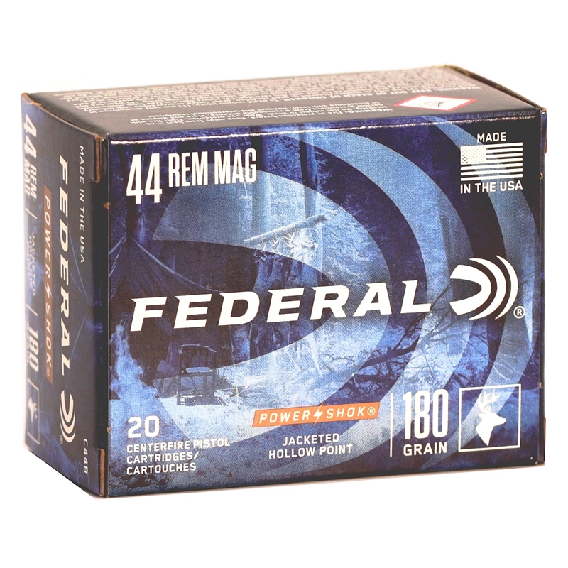 Federal Power-Shok 44 Remington Magnum Ammunition 180 Grain Jacketed Hollow Point - C44B