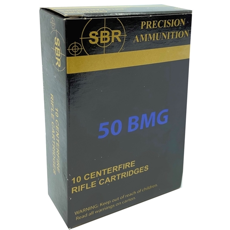 SBR 50 BMG Ammo 750 Grain Solid Match Copper