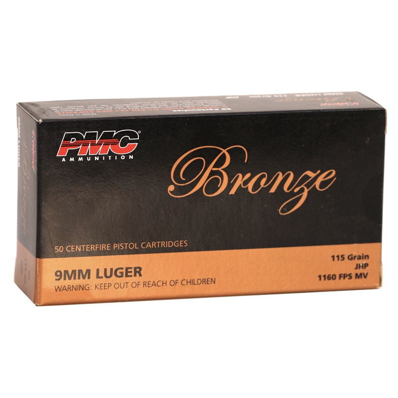 PMC Bronze 9mm Luger Ammunition 115 Grain Jacketed Hollow Point - 9B
