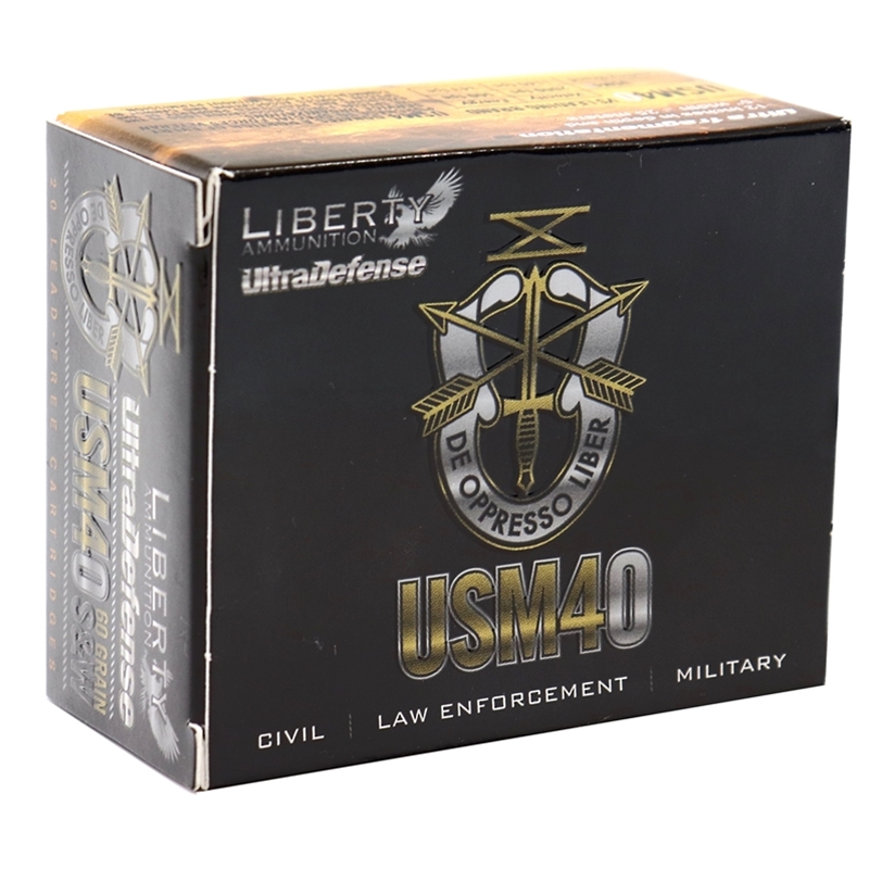 Liberty Ultra Defense 40 S&W Ammo 60 Grain Hollow Point Lead-Free